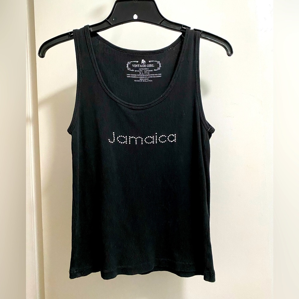 JAMAICA - Black Fitted Sleeveless Tank Top